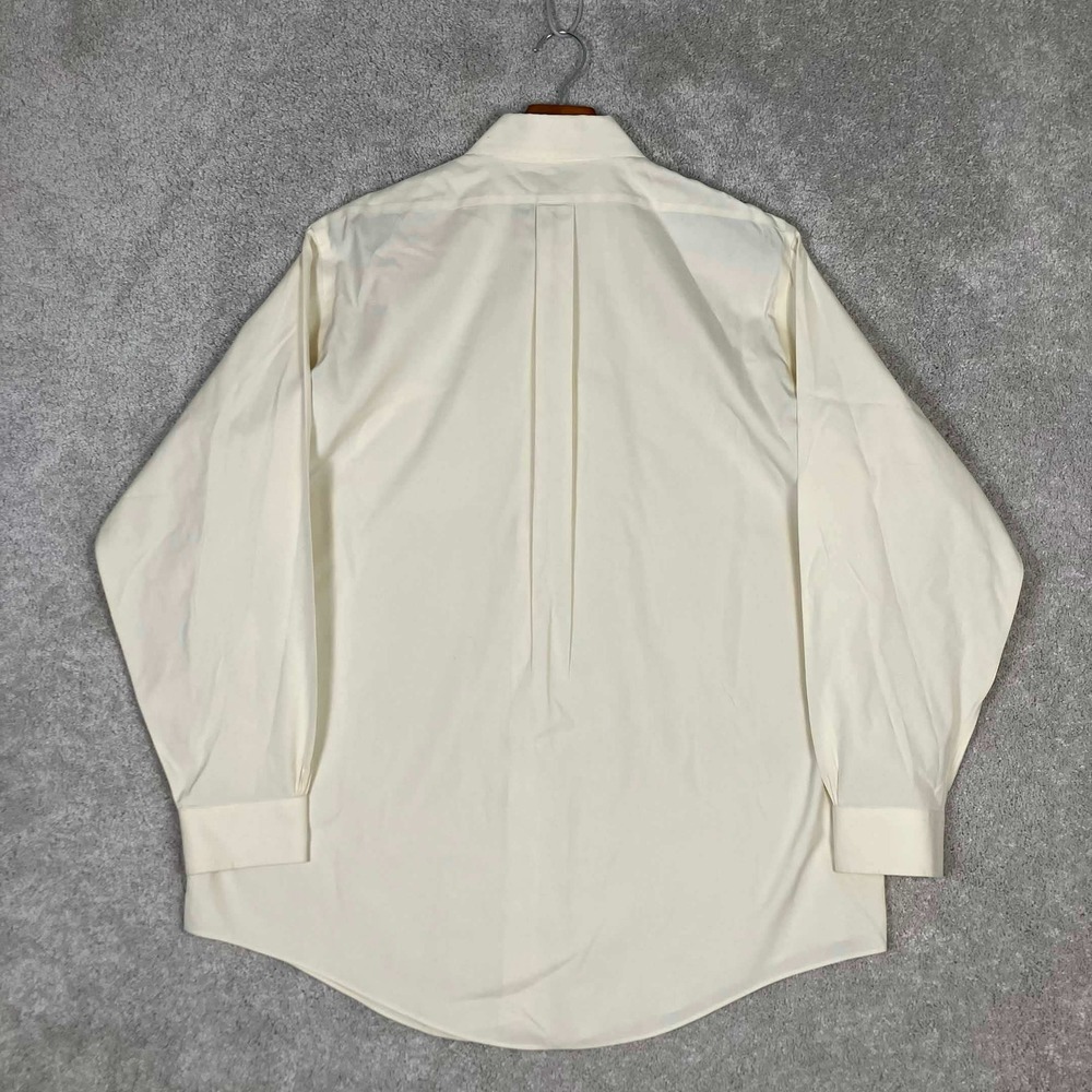 VTG Brooks Brothers Non-Iron Dress Shirt 16.5-34 Mens Cream Cotton Long Sleeve - Picture 5 of 12